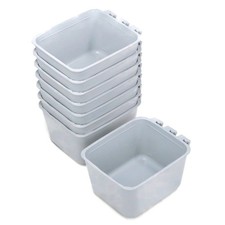 8-Pack - Gray Cage Cups hold 1 Pint / 16 fl oz to Hang Feed  Water for Pets