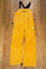 Burton Kids Snowboard Pants Size M Room To Grow Bibbed Solid Yellow