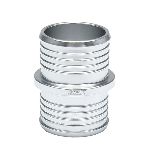 Conector de unión de manguera de aluminio HPS 7/8" (22 mm) plateado Billet 1-1/2" de longitud - Imagen 2 de 3