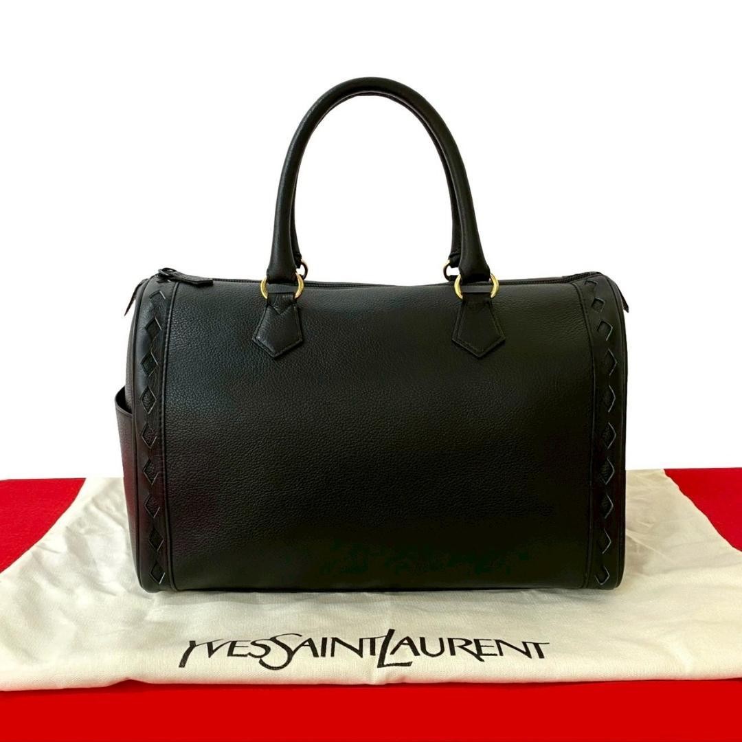 Yves Saint Laurent Black Cutout Leather Boston Bag Pre-Owned