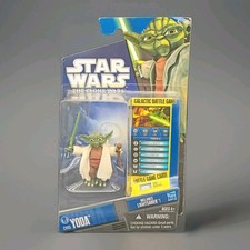 Star Wars Clone Wars- Yoda Galactic Battle Game Figure- Hasbro- Carded- CW05