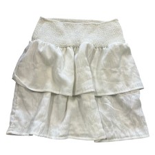 Girls Tiered White Ruffle Skirt Size 12