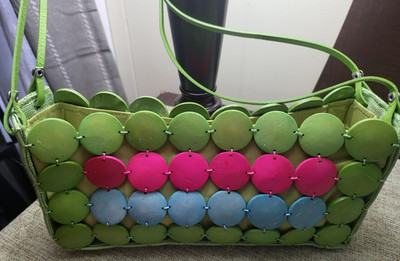 Green Coconut Wood Shell Purse