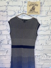 Marc Jacobs Dress Womens Small Gold Metallic Stripe Knit Wool
