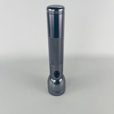 Mag-Lite 10  Silver Gray 2 D Cell Flashlight Tested and Working