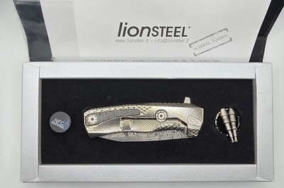 LionSteel ROK Gold Titanium  ROK DD G, Chad Nichols Scrambled Damascus Acid Etch