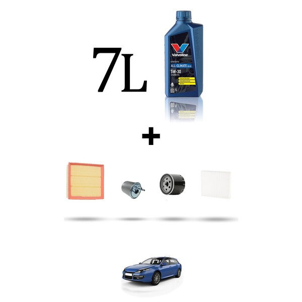 Hoffcar Wartungsset 4 Filter Und 7L ÖL FüR Renault Laguna Iii 3.0 Dci 177Kw-image