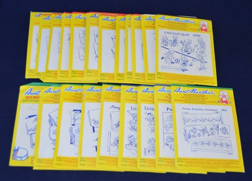 Vintage Aunt Martha's hot iron transfers 21 embroidery needlepoint Most New Lot