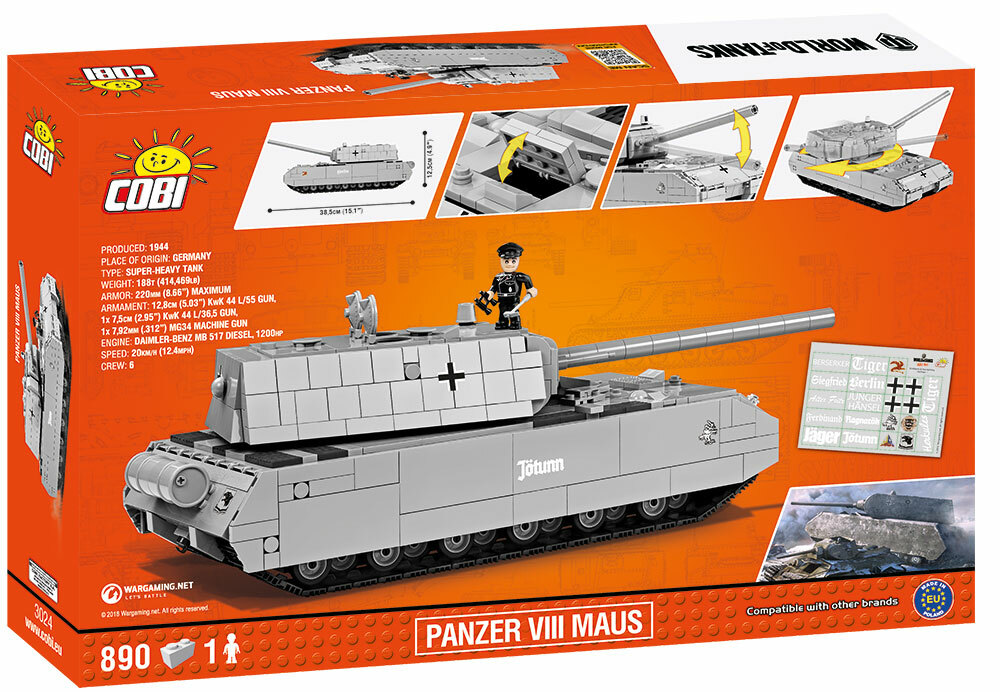 Cobi Cobi Cobi SMALL ARMY 3024 Panzer VIII Maus 890 Teile 032454 Cobi Cobi Cobi SMALL ARMY 3024 Panzer VIII Maus 890 Teile 032454