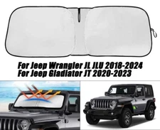 Custom Fit 2018-2024 Jeep Wrangler & Gladiator Windshield Car Sun Shade Cover