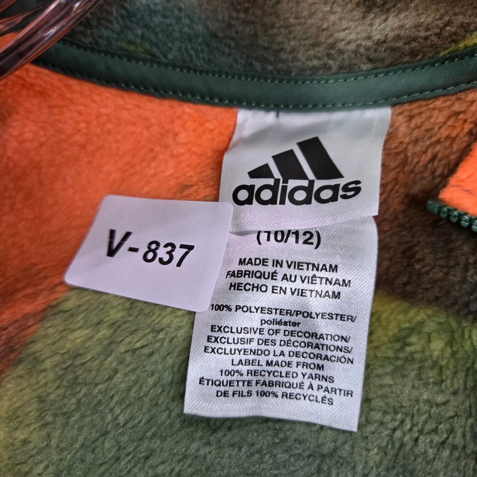 Sudadera Adidas Niños Mediana Verde Camuflaje Logo 1/2 Cremallera Pullover Foto 2 de 4