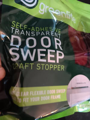 Greenlite Self Adhesive Transparent Door Sweep Draft Stopper NEW