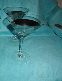 Crate & Barrel Crystal Platinum Silver Band Martini Glasses Savoy Lot 2 Retired