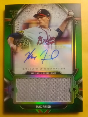 2024 Topps Triple Threads NICE READ Max Fried JUMBO Jersey Patch Auto SSP #47/50