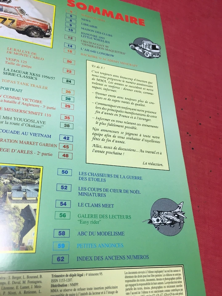 Rivista MMA N° 37 1995 Char M84 Jaguar XKSS Messerschmidt BF110 Modélisme - Immagine 2 di 4