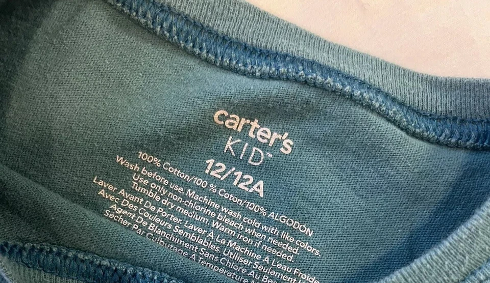 Camiseta Carter's Dinosaurio Niños Top Azul Talla 12 Niños Conjunto De 2 Amantes Prehistóricos Foto 4 de 4