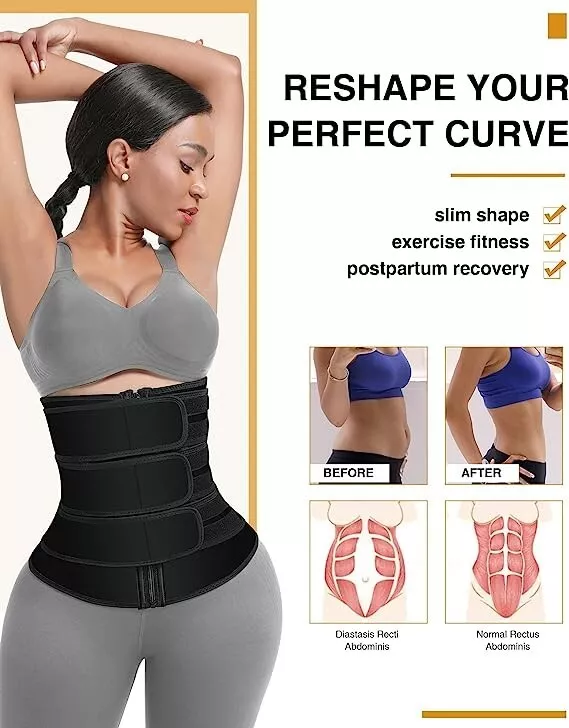 FeelinGirl Neoprene Waist Trainer 3 Straps Tummy Control Workout