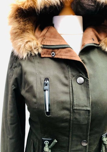 Womens Coat Ladies Long Sleeve Trench مانطو جاكيت طويل كتان - Picture 10 of 12