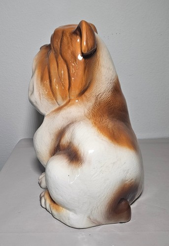 Vintage MCM Keramik Crackled glasierte Bulldogge Figur 12"x12" USA Dekor Americana - Bild 4 von 8