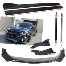 Carbon Fiber For Chevy Silverado 1500 Front Bumper Lip Splitters Side Skirt Bod