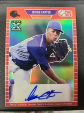 Irving Carter 2021 Leaf Pro Set Metal 1989 Red Refractor Prospect Rookie Auto RC