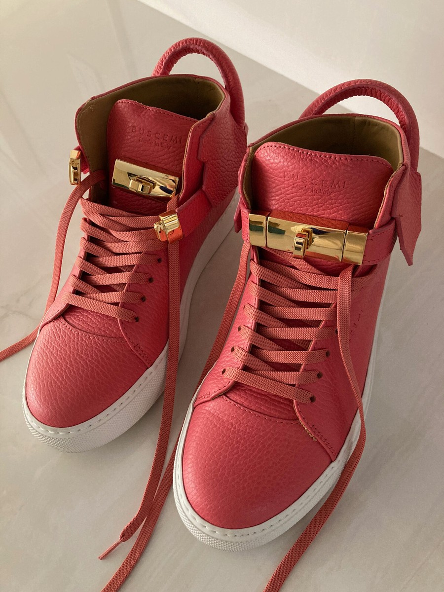 NEW Buscemi Womens 100MM Alce Leather Sneakers Shoes Pink Color US (EU 37)