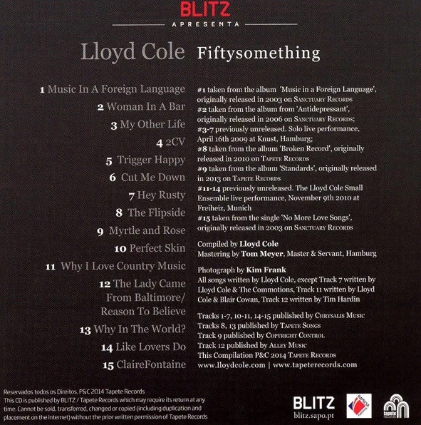 Lloyd Cole - Fiftysomething - Rare CD compilation with 4 unreleased live tracks - Image 2 of 2