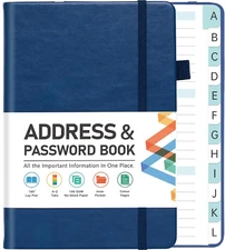 Address Book, Address and Password Keeper Book with Alphabetical Tabs, Hardcover