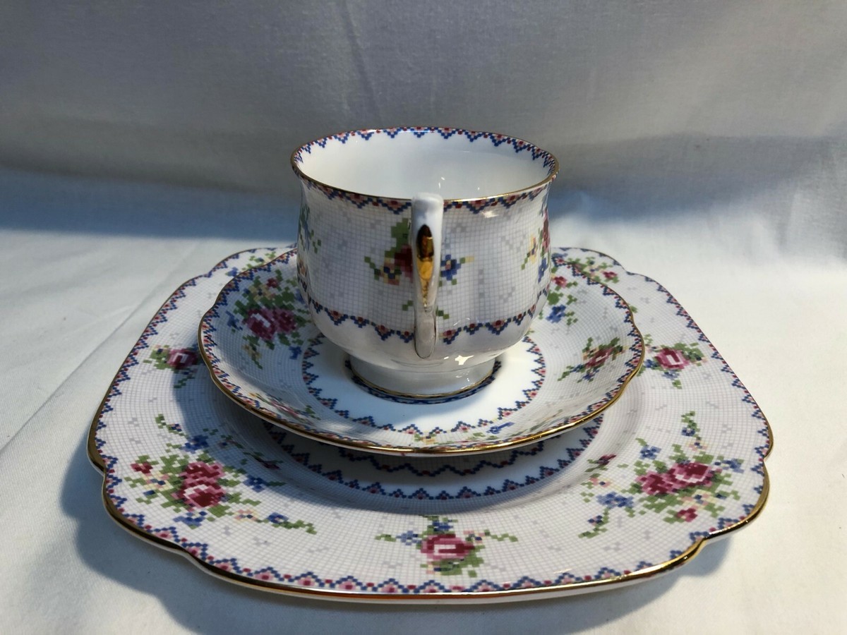 Royal Albert 'Petit Point China' pc set Tea Cup/Saucer/Dessert Plate  #778676