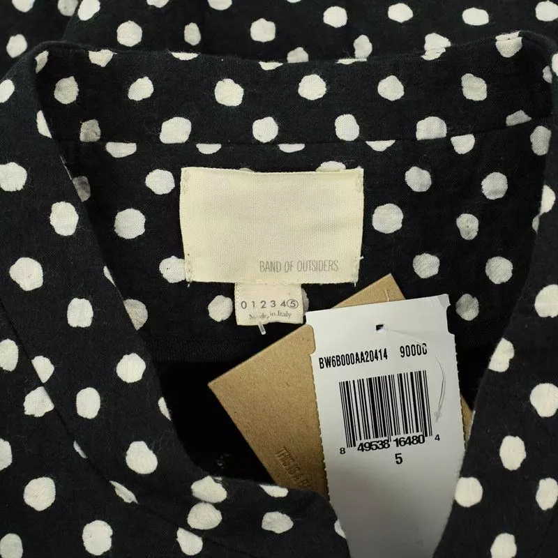 BAND OF OUTSIDERS Womens Black Polka Dot BOXY ZIP Cotton Jacket Size 5 XL NWT - Image 4 of 4