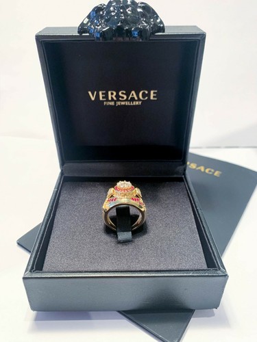 Versace - V-forever - Golden Ring with Diamonds & Ruby - Atelier Versace - Picture 5 of 6
