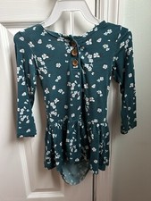 Posh Peanut One Piece 18-24M Bamboo Blue Floral Print Girls Toddler