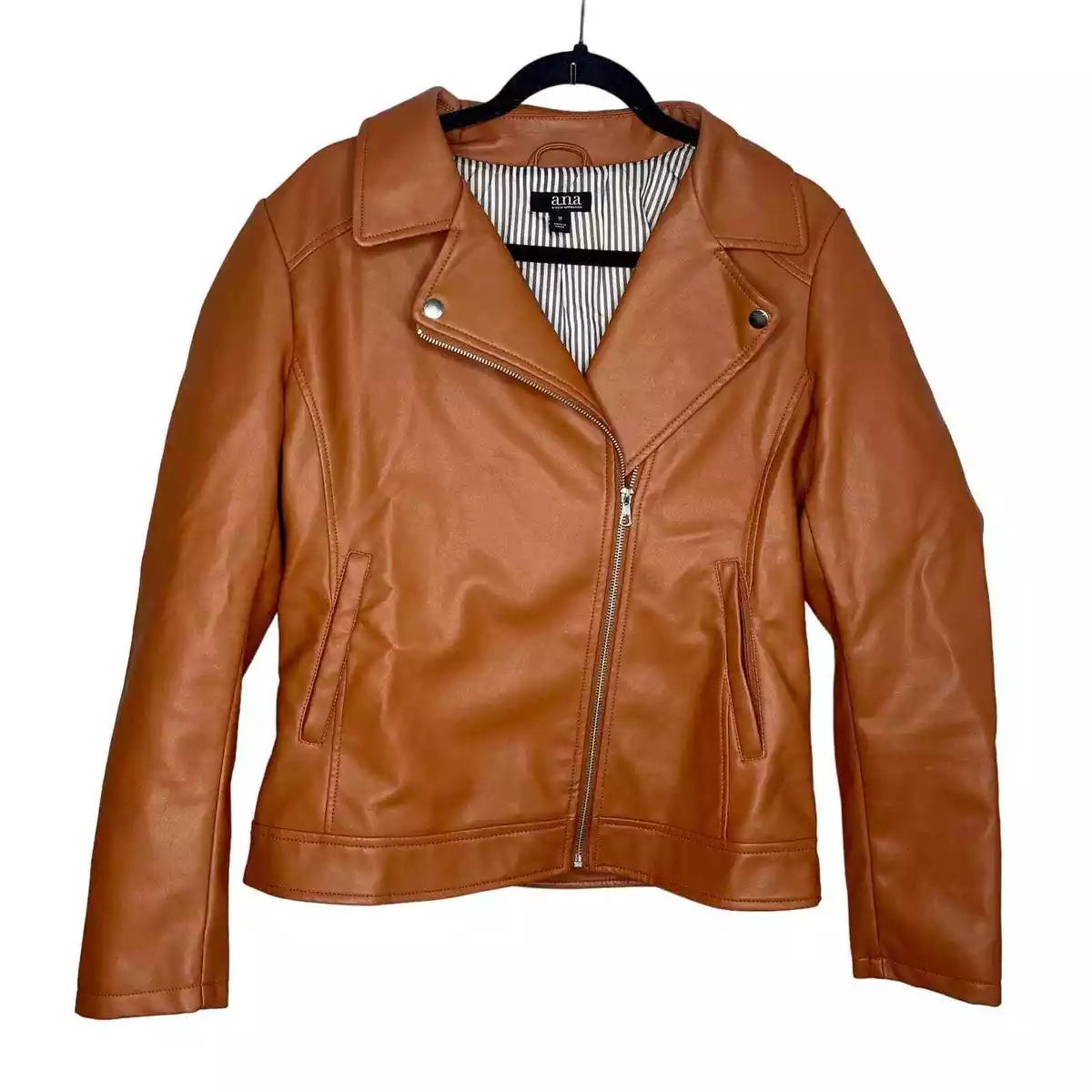 Ana faux top leather jacket