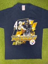 00s Pittsburgh Steelers - Troy Polamalu - Vintage NFL Player T Shirt Medium 