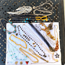 BUNDLE COSTUME JEWELRY NECKLACES, EARRINGS, BRACELETS, RINGS  CHARMS 27 Items