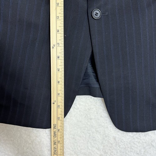 Versace Classic Pinstripe Suit Blaze Sports Coat Smoke Gray Blue Three Button 56 - Picture 3 of 16