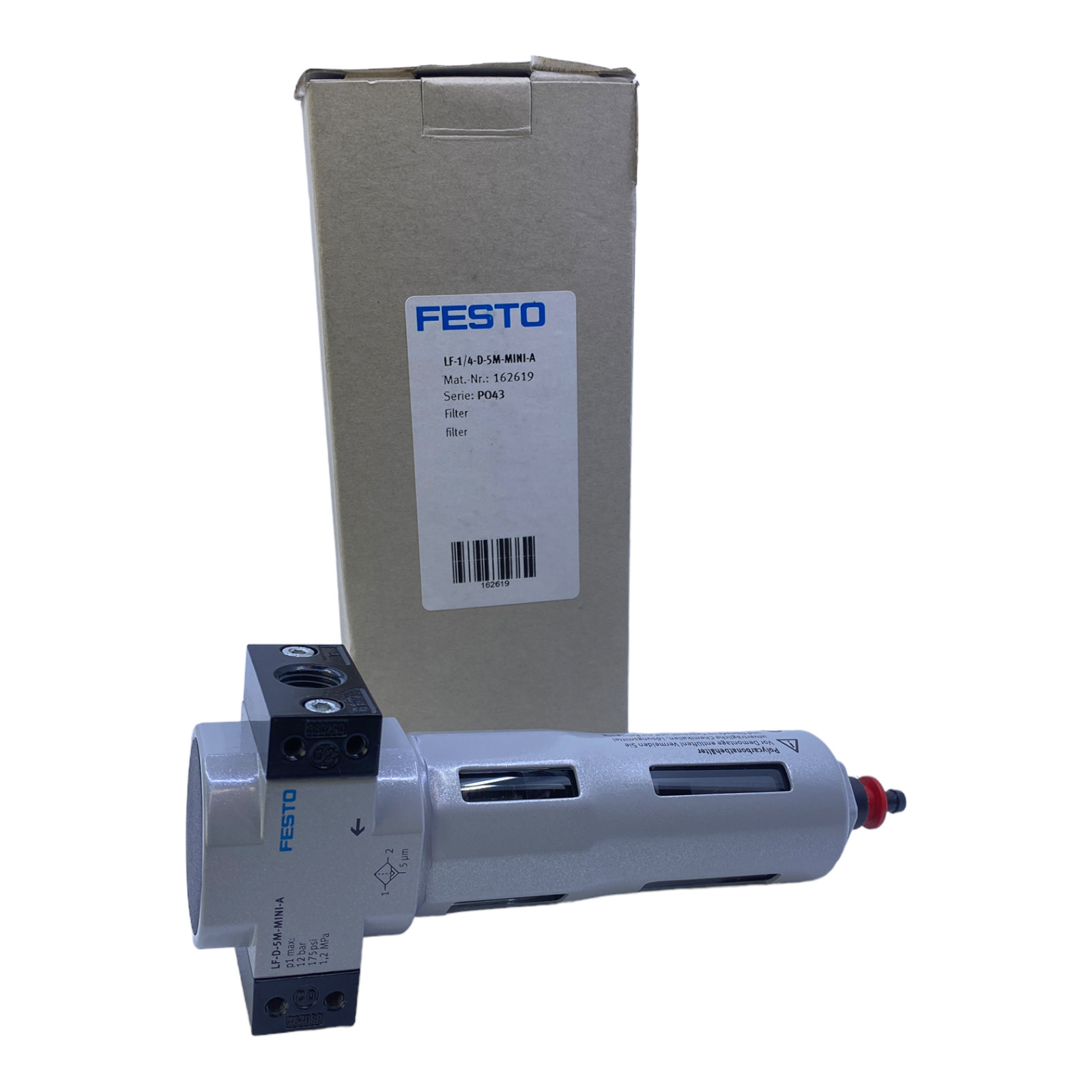 Festo LF-1/4-D-5M-MINI-A Filter 162619 2 To 12 Bar LF-1/4-D-5M-MINI-A Festo 2 B