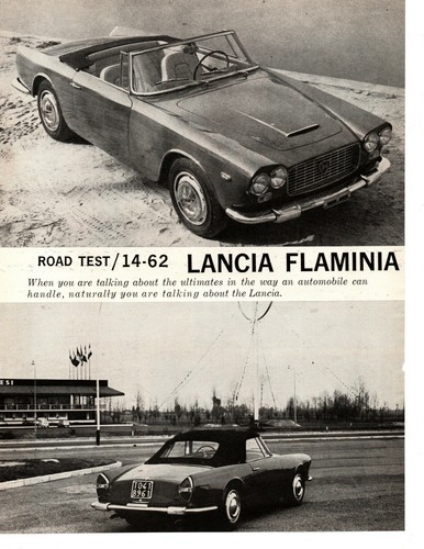 1962 LANCIA FLAMINIA GT CONVERTIBLE ~ ORIGINAL 4-PAGE ROAD TEST / ARTICLE / AD
