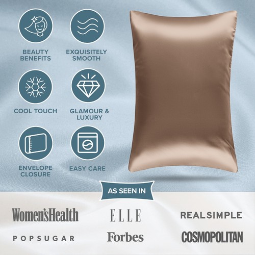 Bare Home 1 Pc Mulberry Silk Pillowcase for Hair and Skin, 19 Momme Silk - Picture 108 of 125