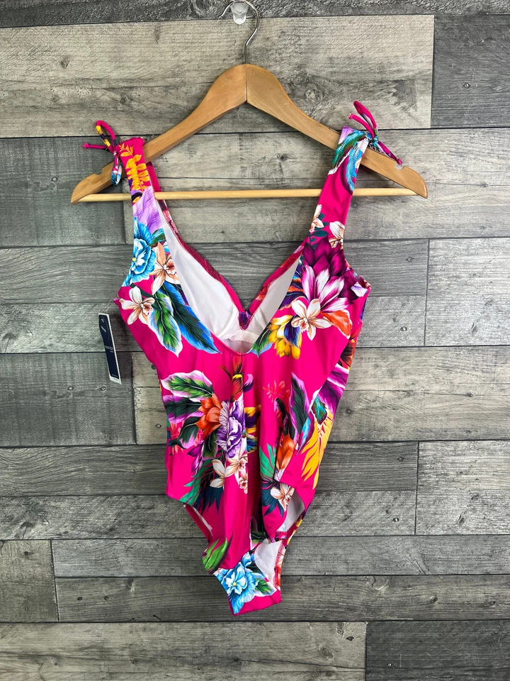 Fantasie Swimsuit Size 32DD Pink Floral Halkidiki Plunge Swimming Costume One Pc - Image 2 of 4