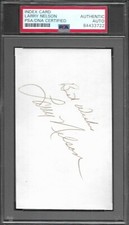 Larry Nelson PGA 3 Majors SIGNED AUTOGRAPH 3x5 INDEX CARD PSA / DNA AUTHENTIC  A