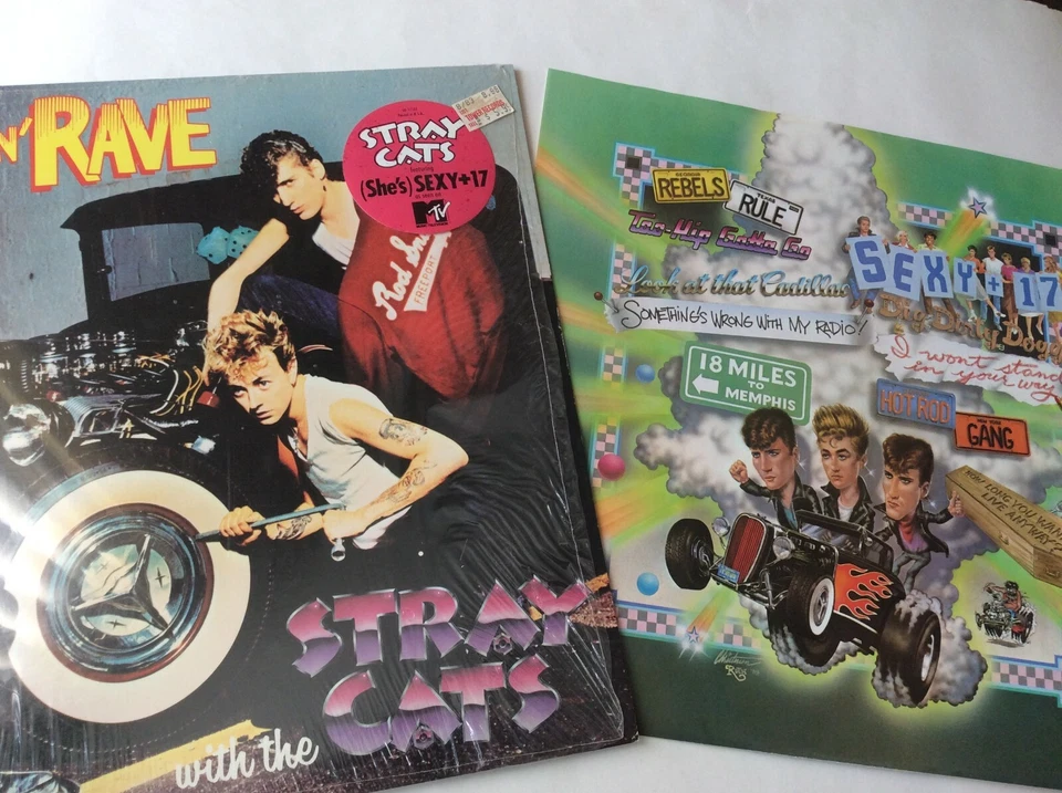 Stray Cats-Rant N Rave-VINYL-LP-1983-EMI-Brian Setzer-SO-7102-Rockabilly-rare - Image 3 of 4