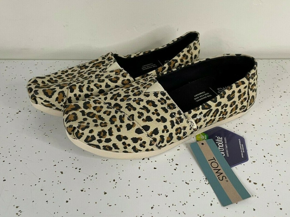 New Toms Women's Alpargata Birch Leopard Print 10015065 Size