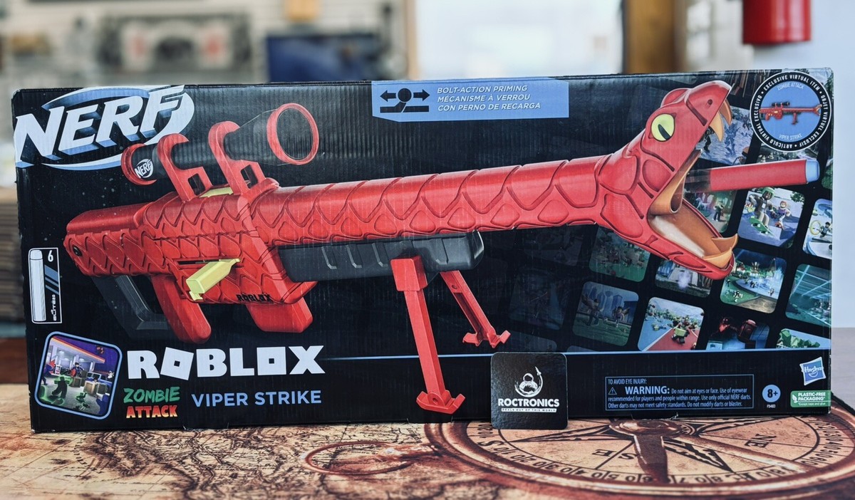 Nerf Roblox Zombie Attack Viper Strike Sniper Blaster with 6