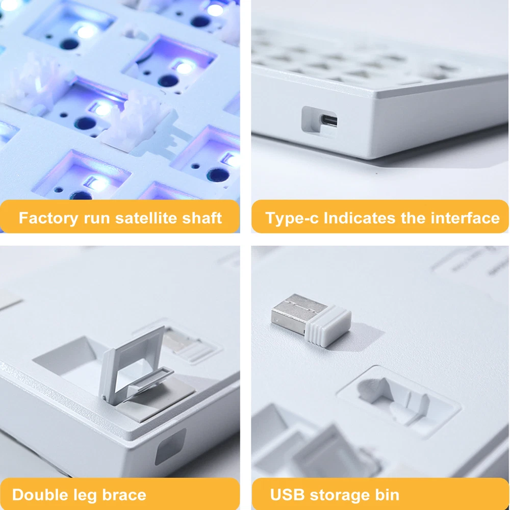 Ergonomic RGB Backlit Programmable Mechanical Office Keyboard Kit