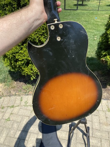Vintage 1960's Kay Value Leader Sunburst 3 Pickup Electric Guitar NICE !! - Picture 19 of 20