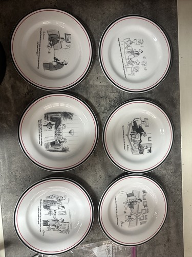 The New Yorker Cheese Plates Set of 6 Original Box 2003 Restoration Hardware 8in - Picture 2 of 8