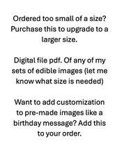 size upgrade, digital file, or add customization