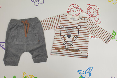 Anzug Zweiteiler Baby Hose und Langarmshirt kleiner Hund 56/62 62/68 68/74 74/80