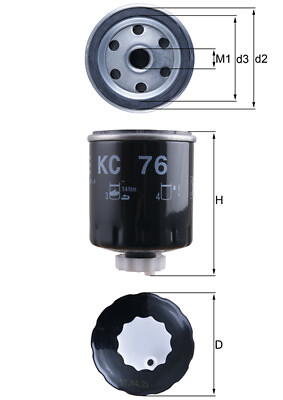 Mahle Original KC76 Kraftstofffilter FüR Renault Volvo Mitsubishi-image